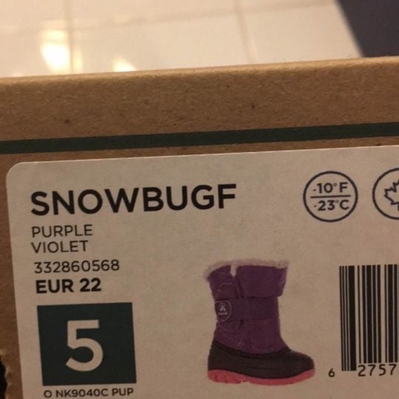 BRAND NEW toddler girl kamik snowbugf purple winter snow boots size 6 7 9 - Picture 5 of 5